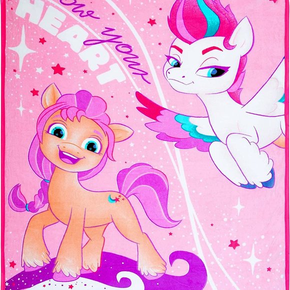 My Little Pony Starry Dreams Plush Throw Blanket Measures 46 x 60 Inches - Picture 2 of 5